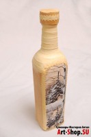 Декоративная бутылка из бересты