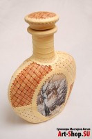Декоративная бутылка из бересты